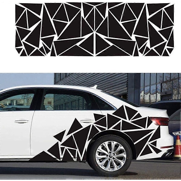 1 stk. Universal Blank Sort Fristående Trekant Grafik Mærkat Sticker til Bil Side Karosseri