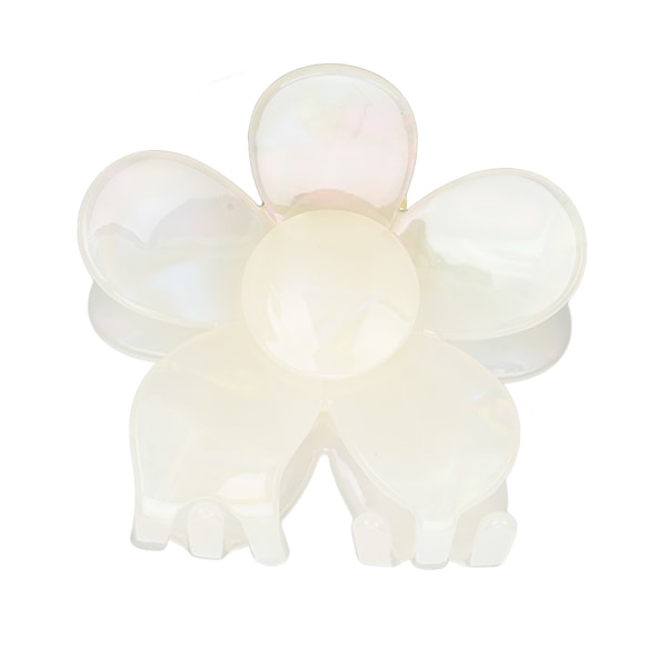 Blomform Hårklämma Acetat Plast Hårklo Clip Bakhuvud Huvudbonader för kvinnor Flickor Krämvitt