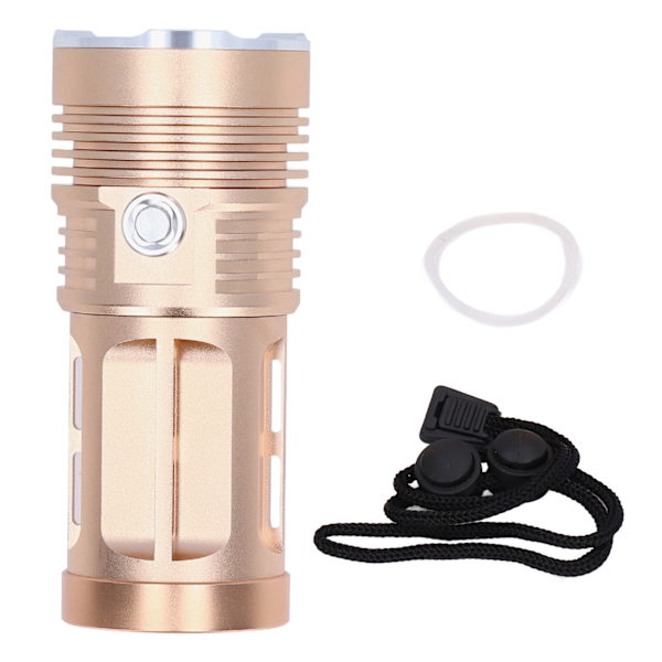 LED-ficklampa 8000LM Ljusstyrka Skyddsfunktion Aluminiumlegering Tunna Bärbar Zoomficklampa