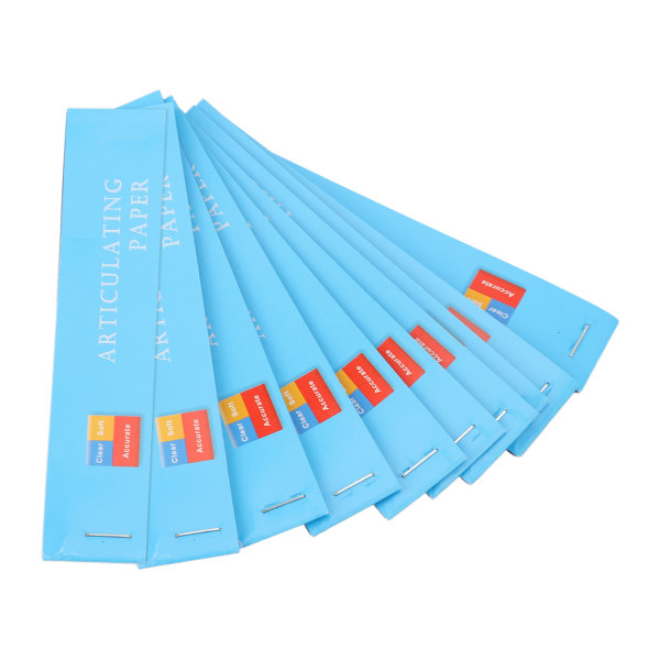 400 stk blåt tyndt dental artikulerende papir dobbeltsidet bidepapir strimler oralt artikulerende papir