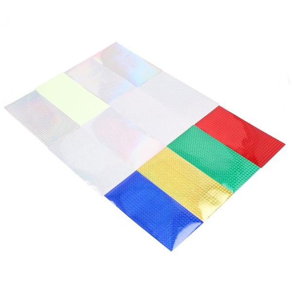 12 stk fiske lokke klistremer blandet farge laser lim film refit materiale lysende dekor