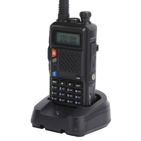 Bærbare Walkie Talkies Kit Håndholdt LCD Display Walky Talky med Bagklips 100‑240V Sort EU Stik 100‑240V