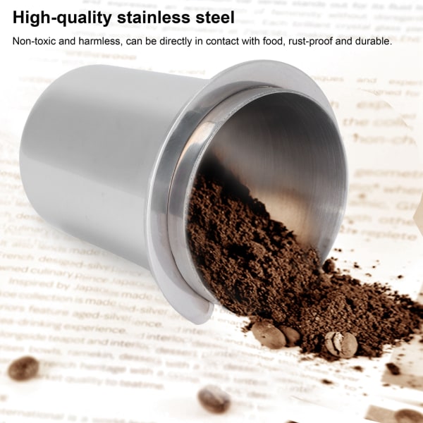 51mm rostfritt stål kaffemaskin handtag mätkopp mugg kaffe pulver matare delar - 1 st