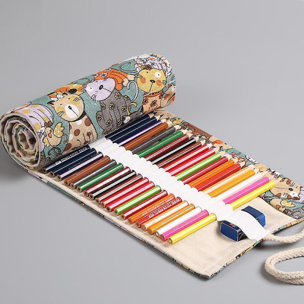 Case i canvas med 36 hål för färgpennor - perfekt för att måla och skriva (pennor ingår ej)