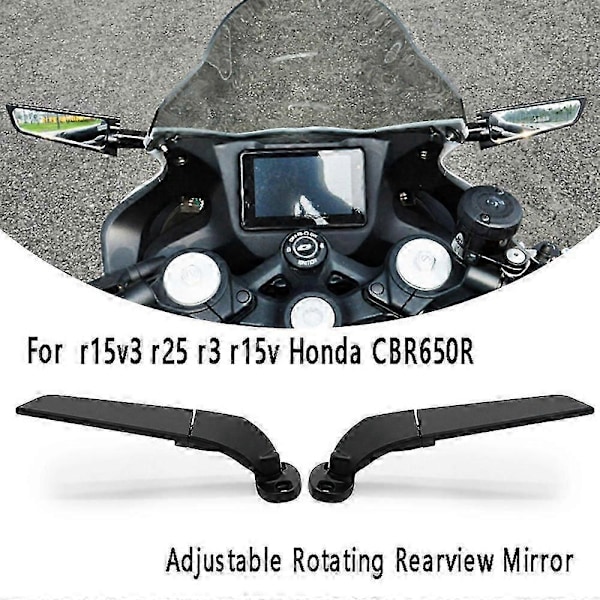 Motorcykel Bakspejle Sidespejl Justerbart Roterende Bakspejl kompatibelt med R15V3 R25 R3 R15V