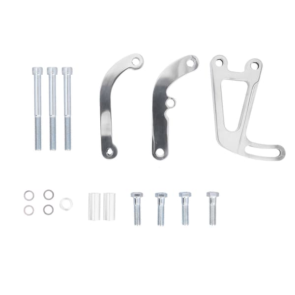 3 stk. bilservostyring monteringsbrakett krompolert erstatning for CHEVY LWP SMALL BLOCK 262‑400
