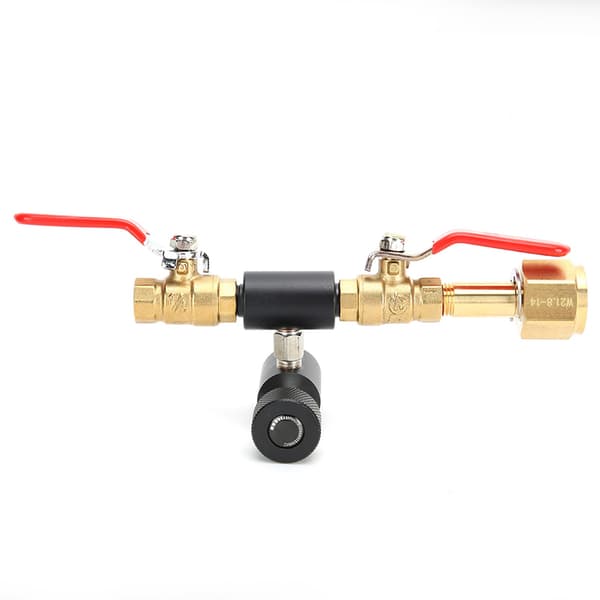 CO2-cylinderpåfyldningsadapter Dobbeltventil CGA320 med Soda Black Valve ASA til SodaStream