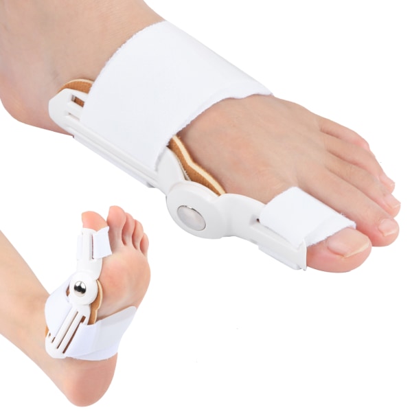 2st Vuxen knystkorrigerare Ortopediska tåavskiljare Hallux Valgus Ortos Utrustning för Kvinna Dag/Natt Använd Vit