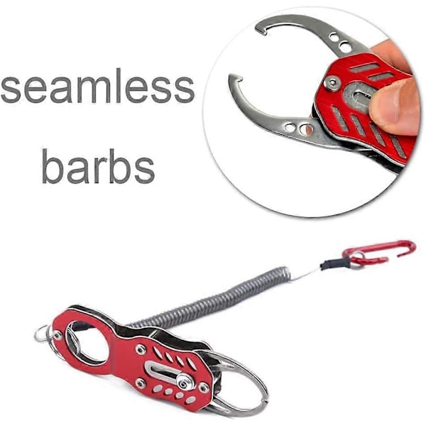 Fiskelæbe Griber Rustfrit Stål Griber Hav Saltvandsfisk Griber Klemme med Anti-tabt Reb og Mig