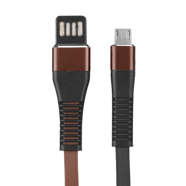 USB 1m dobbeltsidig blindpluggbar datakabel for datamaskin, telefon, brun svart