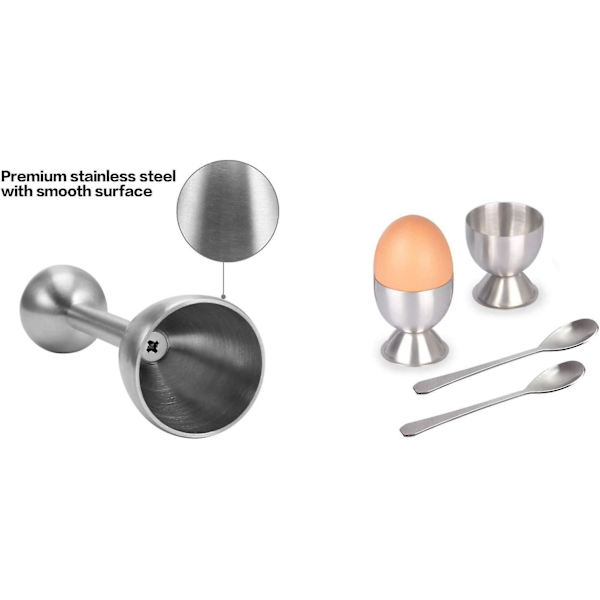 Eggåpner og skjesett i rustfritt stål - Kjøkkenredskaper for enkel åpning og servering av egg