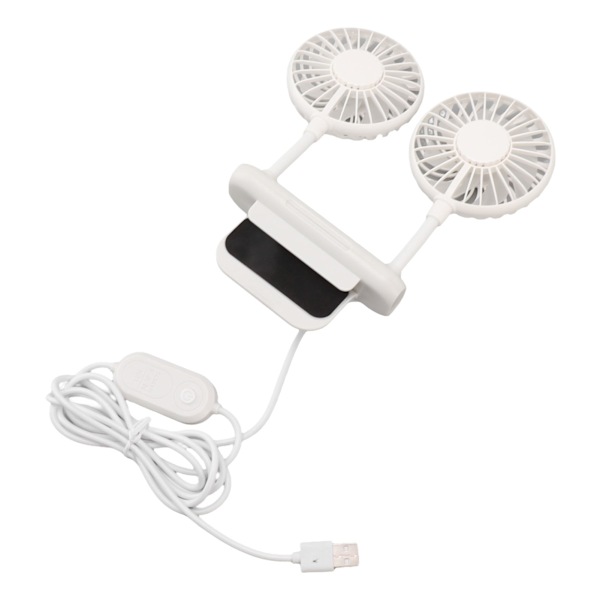 Hvid skrivebordsventilator med justerbar klemme 3 gear 360° roterende USB bordmonitor køleventilator til kontor