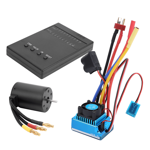 80A borstlös ESC + 3650 2300KV borstlös motor + programmeringskort för 1:10 RC-bilmodell