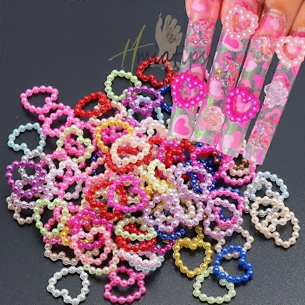 Kawaii kynsitaidekoristeet 3D-akryylikukilla ja helmillä DIY-kynsitaidemanikyyrikoristeluun, kesätyyli type15-100kpl