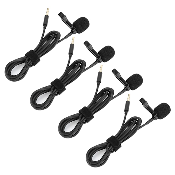 4 st Lavalier Clipon Mikrofon MIC Mobiltelefon Inspelningsutrustning 3,5 mm Gränssnitt (3,5 mm gränssnitt)