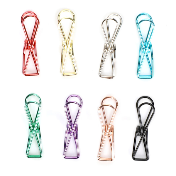 40 stk. Metal Små Clips Hule Fisk Form Farve Pose Forseglingsregning Papirholder Kontor Stationery