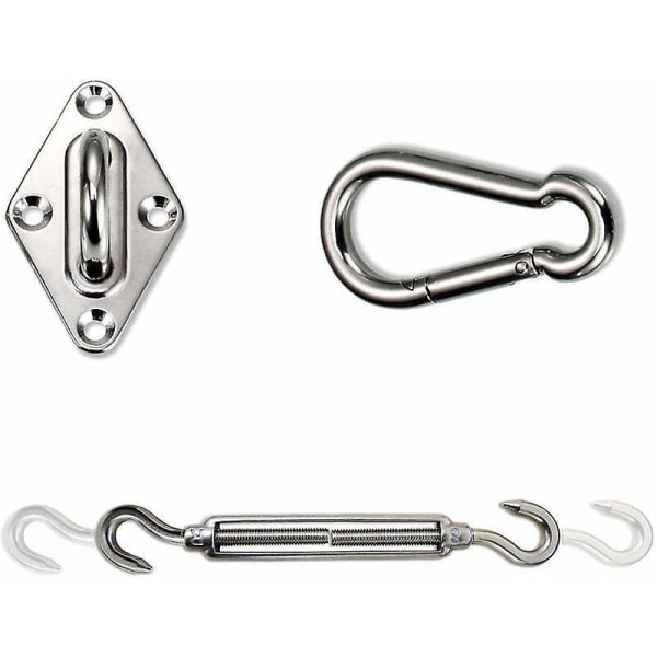 304 Rostfritt stål Sail Hardware Kit - Komplett set för triangulära och fyrkantiga solskydd