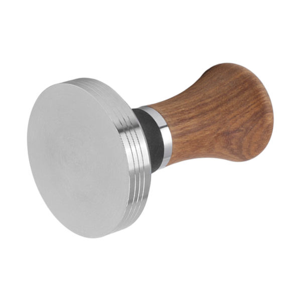 Kaffe Tamper Rostfritt Stål Platt Botten Kaffe Hand Tamping Verktyg med Trähandtag 58mm/2.3in