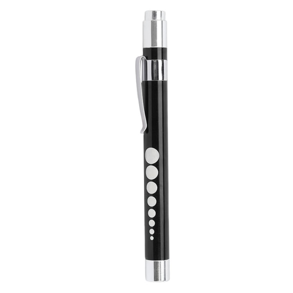 LED Penlight White Lighting Konkavt hode Aluminiumslegering Medisinsk Pen Light for Throat Black