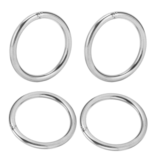 10 st Svetsade Runda Ringar Rostfritt Stål Multifunktionella för Campingbälte Rigging 4x40mm
