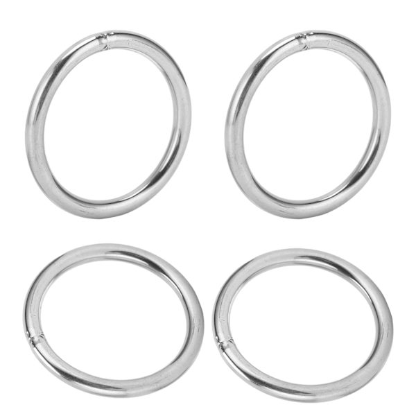 10 stk. Sveisede runde ringer i rustfritt stål, multifunksjonelle for campingbelte, rigging, 4x40 mm