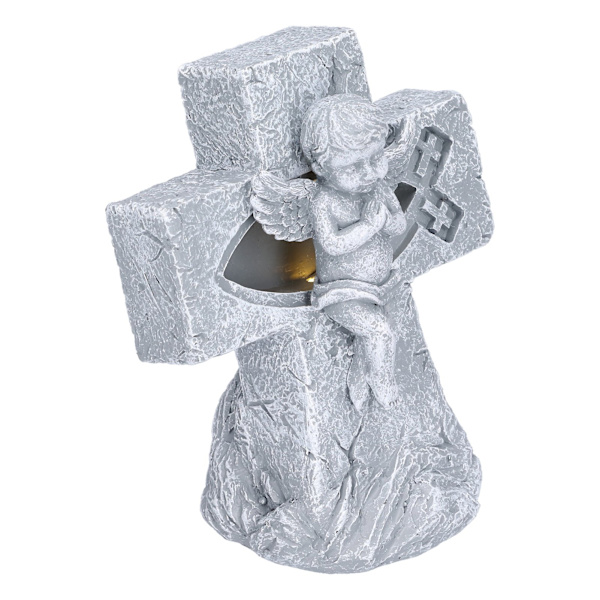 Engel Statue Hult Design Sødt Udseende Miljøvenlig Harpiks Lys Fødselsskulptur til Dekorationer Gaver(SCS-RC083-B )