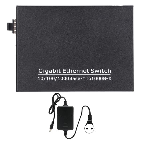 2 porte Gigabit Ethernet-switch TBC‑MC3712E‑SFP Plug Play Stabil Robust Computer Networking Switches 100‑240VEU-stik