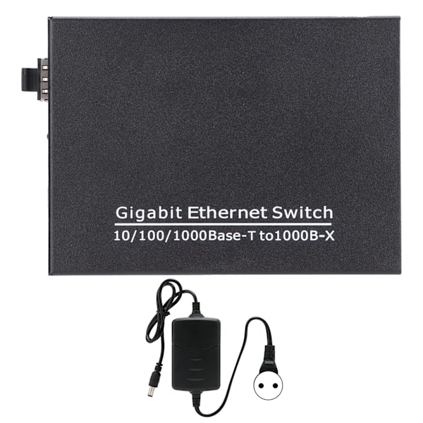 2-porttinen Gigabit Ethernet -kytkin TBC‑MC3712E‑SFP Plug Play -vakaa ja tukeva tietokoneverkkojen kytkin 100‑240VEU-pistoke