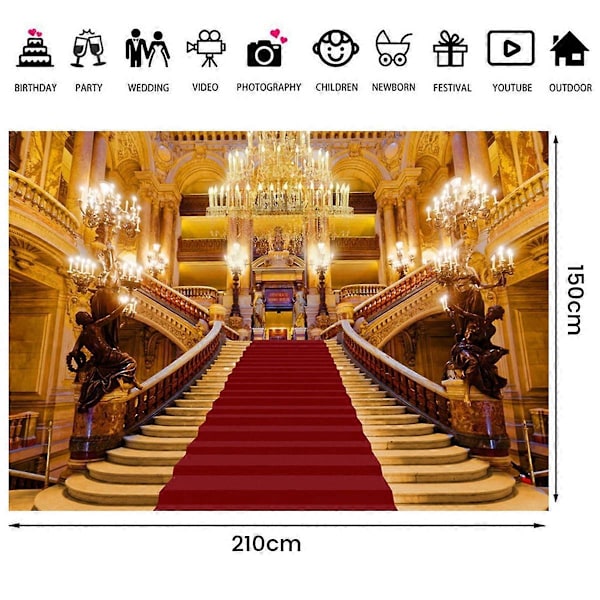 210x150cm Ylellinen Palatsi Valokuvaus Taustat Kattokruunu Kaaret Hotelli