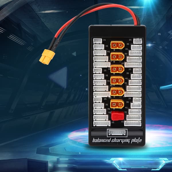 2S‑6S XT60 Parallell Laddningskort RC Batteriladdningskort Para Board Svart