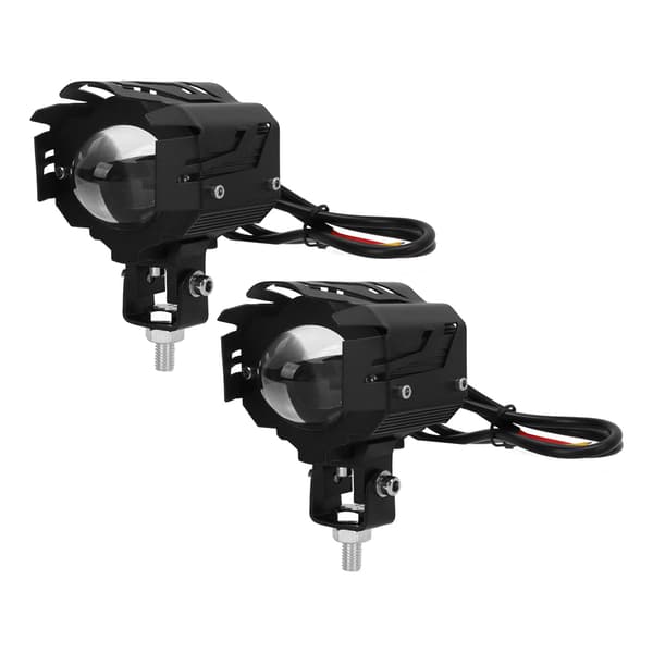 12 til 85V 60W 2 STK Motorcykel LED Spotlight 2 Farve Linse Kørelys til Udendørs Belysning