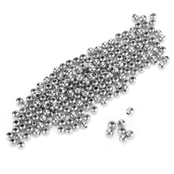 200 st smycken pärlor enkelt material armband halsband tillbehör partition pärlor för DIY smyckenSilver
