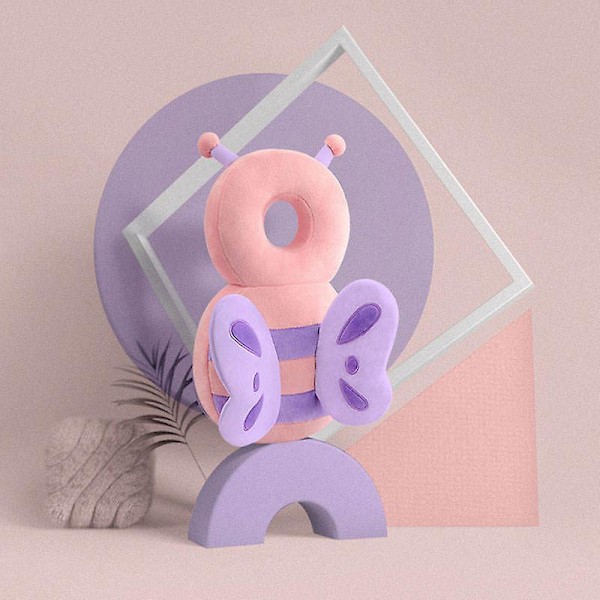 Baby Crawling Knæpuder og Hovedbeskytter Pink Butterfly Sæt