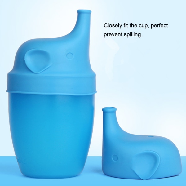 Silikon elefantformad kopplock Återanvändbart cover Spillsäkert baby (blå)