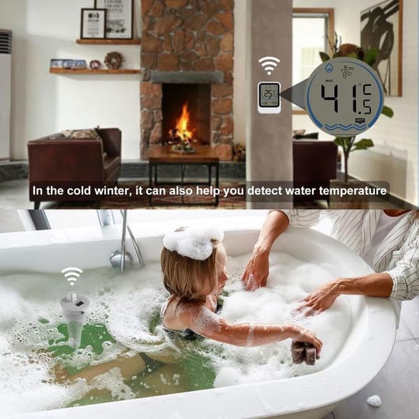 Flydende digitalt pooltermometer med LCD-display, trådløst flydende termometer, IP67, vandtermometer til swimmingpools, jacuzzier, spabade