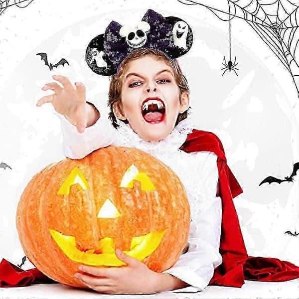 Museører Hårbånd til Kvinder og Piger, Pailletsløjfe Glitter Hårbånd til Fester og Halloween