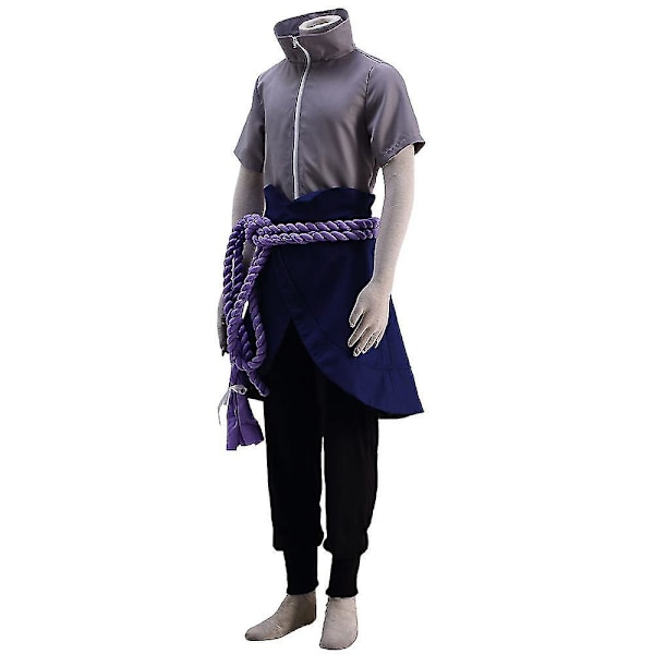 Uchiha Sasuke Cosplay Kostym - Naruto Shippuden Anime - Halloween Festkläder Klä Upp 2XL