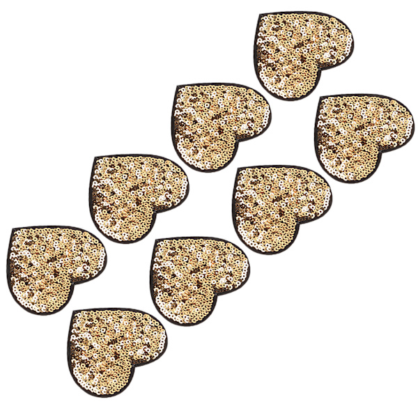 8 stk. strygejern patches polyester plastmaterial gylden sort baggrund Valentinsdag stil DIY fremstilling stof dekoration