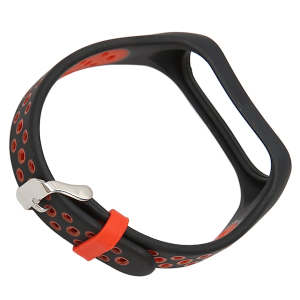 Udskiftningsarmbånd Fuld beskyttelse Juster størrelse Blød Silikone Smart Armbåndsrem til Mi Band 7 Sort Rød