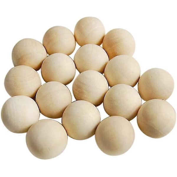 100 kpl Tukku Ei Reikää 10mm/12mm/16mm/20mm/25mm Pyöreä Pallo Puuhelmet Maalaus Puutyöt Askartelu - 10mm