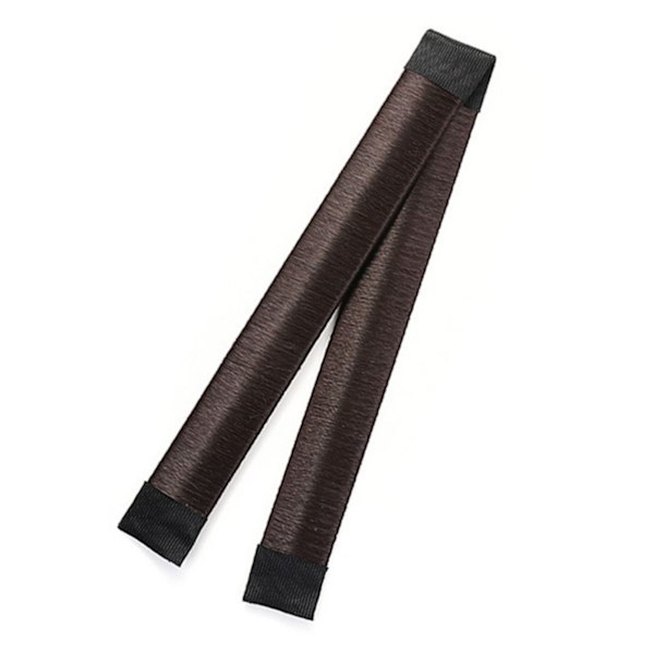 Bull Donut Hair Maker Natural Realistic Fast Fixed Donut Hair Fold Wrap Snap för fest Mörkbrun