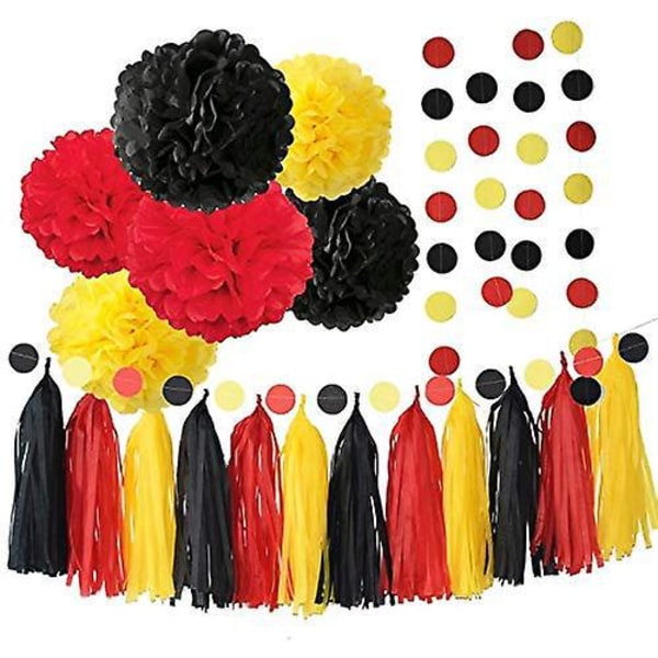 Mickey Mouse Papirvev Tassels - Gul, Svart, Rød Festartikler