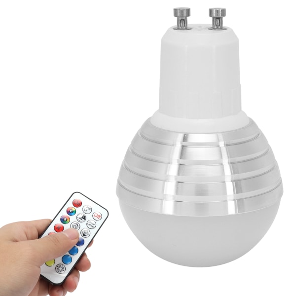 RGB lyspære 3W GU10 fargeskiftende kulelampe med fjernkontroll KTV dekorasjon 85-265V