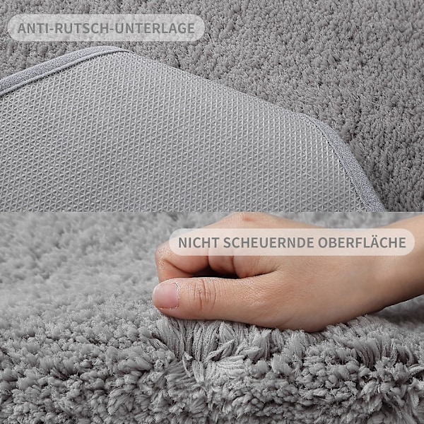 Maskintvättbar Badrumsmatta i Mikrofiber Högabsorberande Badrumsmatta Snabbtorkande Halkfri Badrumsmatta ljusgrå 40*60cm