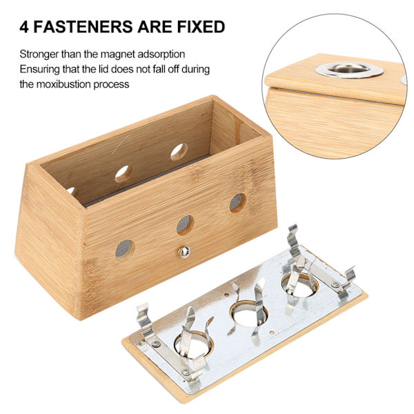 3 hullers Moxa Moxibustion Box Akupunktur Moxa Roller Stick Holder Varmeterapi Box