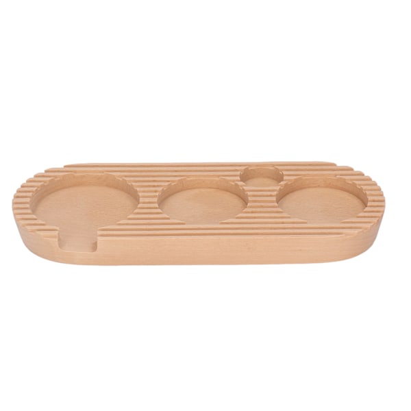 Kaffe Tamper Holder Multifunktion 4 Slots Træ Kaffe Filter Tamper Stativ til Kaffe Fremstilling L: Anvendelig 58mm/2.28in