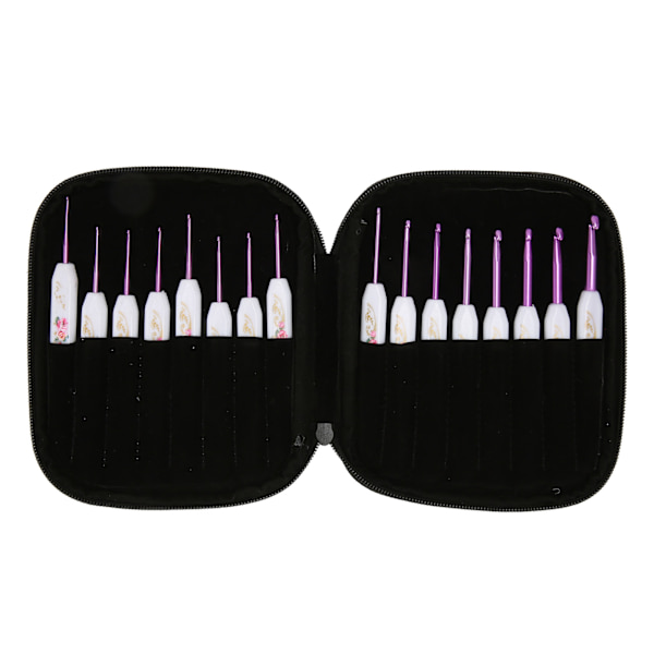 16 st Virknålar Set Ergonomiska virknålar Set Multifunktionsvirknålar med case för DIY-handstickning