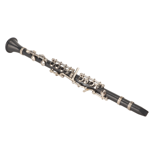 Miniature klarinet replika med stativ og etui Mini musikinstrument Dukkehus Model Ornament 6,3 tommer