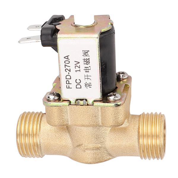 G1/2" Normalt åben messing magnetventil elektromagnetisk ventil vandindløbskontakt (DC12V)