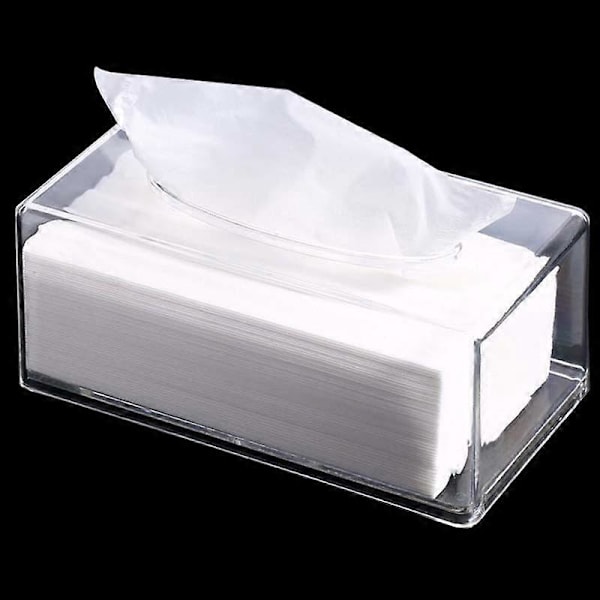 Servietdispenserboks Cover Holder Klar Akryl Rektangel Serviet Organizer til Badeværelse